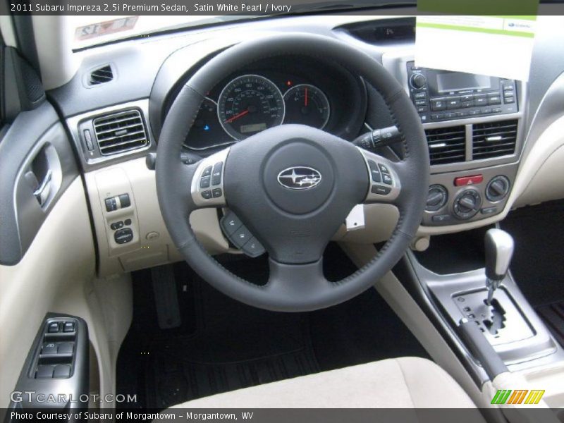 Satin White Pearl / Ivory 2011 Subaru Impreza 2.5i Premium Sedan