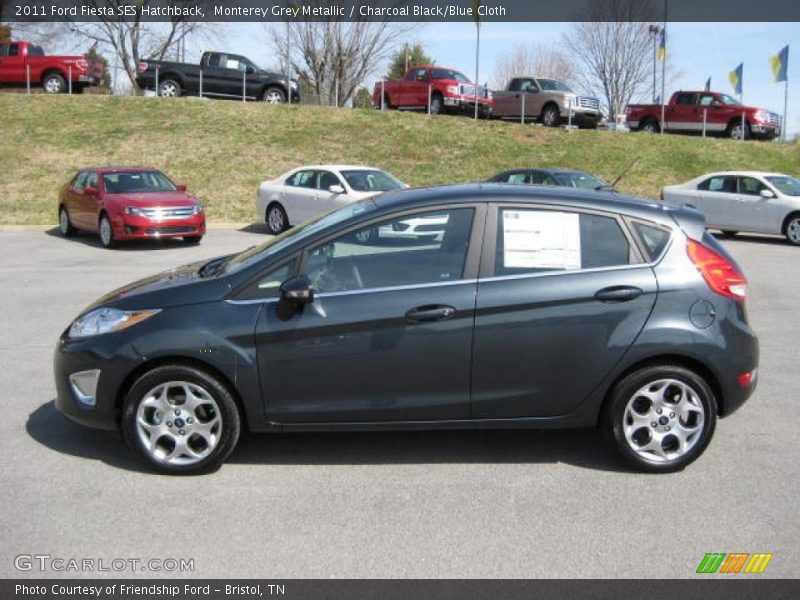 Monterey Grey Metallic / Charcoal Black/Blue Cloth 2011 Ford Fiesta SES Hatchback