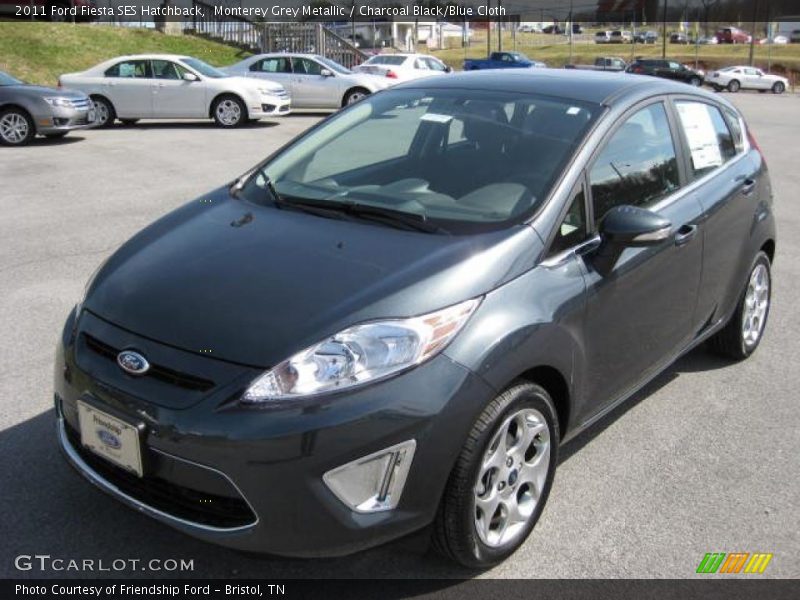Monterey Grey Metallic / Charcoal Black/Blue Cloth 2011 Ford Fiesta SES Hatchback