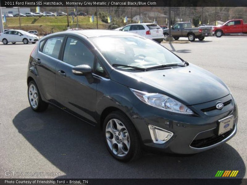 Monterey Grey Metallic / Charcoal Black/Blue Cloth 2011 Ford Fiesta SES Hatchback