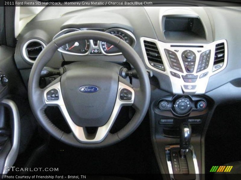 Monterey Grey Metallic / Charcoal Black/Blue Cloth 2011 Ford Fiesta SES Hatchback