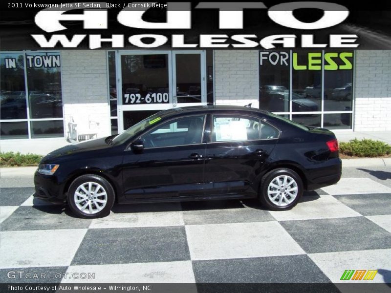 Black / Cornsilk Beige 2011 Volkswagen Jetta SE Sedan