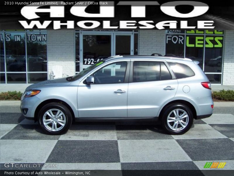 Radiant Silver / Cocoa Black 2010 Hyundai Santa Fe Limited