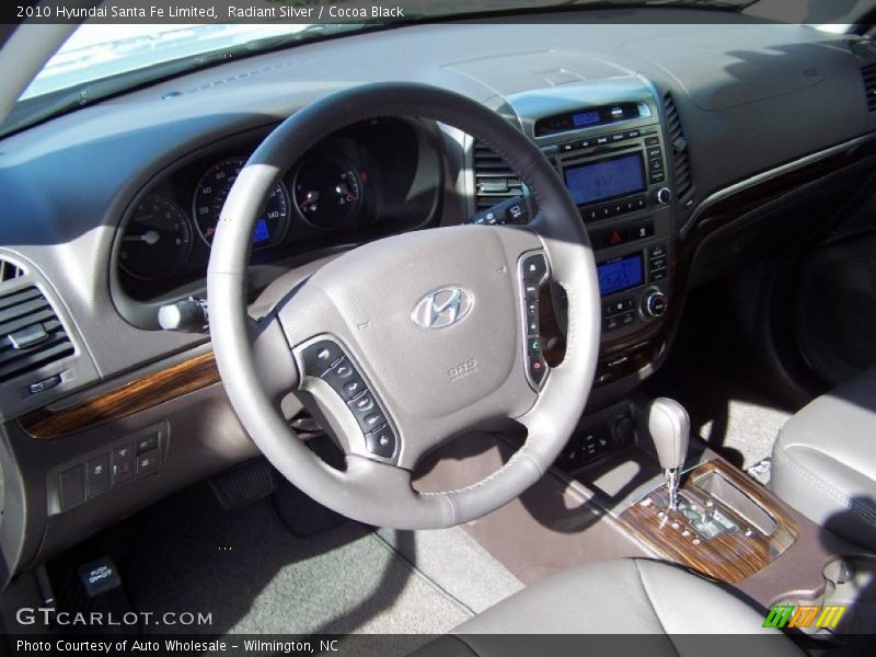 Radiant Silver / Cocoa Black 2010 Hyundai Santa Fe Limited