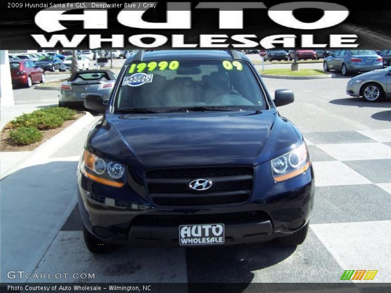 Deepwater Blue / Gray 2009 Hyundai Santa Fe GLS