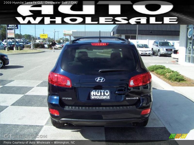 Deepwater Blue / Gray 2009 Hyundai Santa Fe GLS