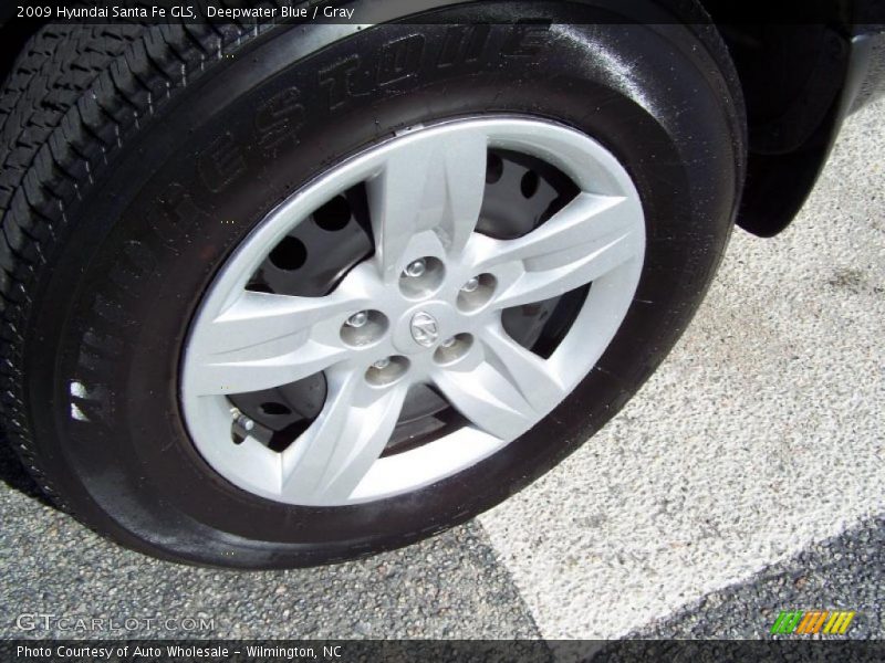 Deepwater Blue / Gray 2009 Hyundai Santa Fe GLS
