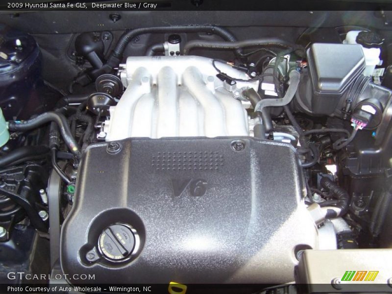 Deepwater Blue / Gray 2009 Hyundai Santa Fe GLS