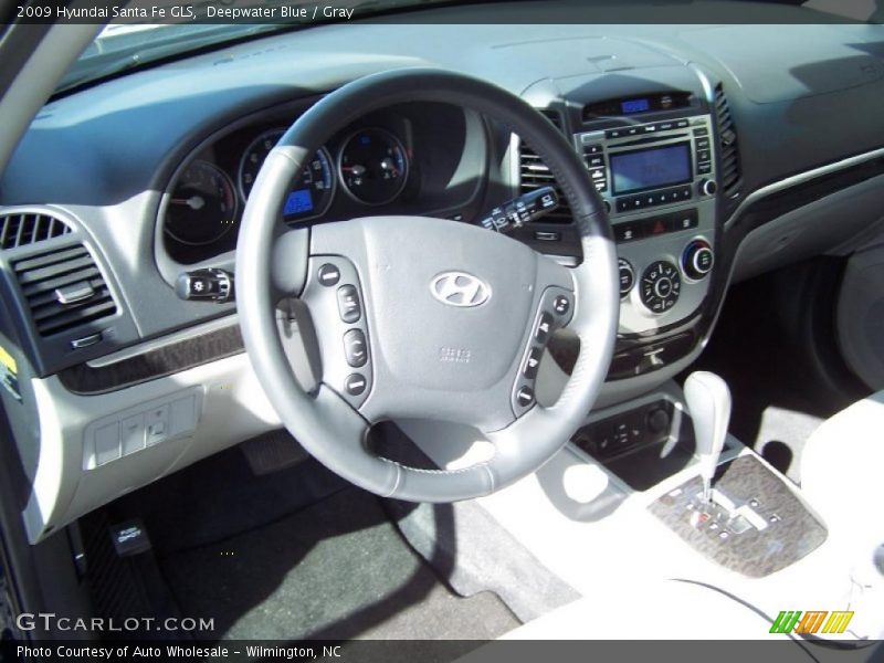 Deepwater Blue / Gray 2009 Hyundai Santa Fe GLS