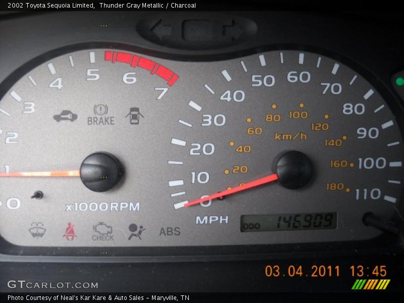 Thunder Gray Metallic / Charcoal 2002 Toyota Sequoia Limited