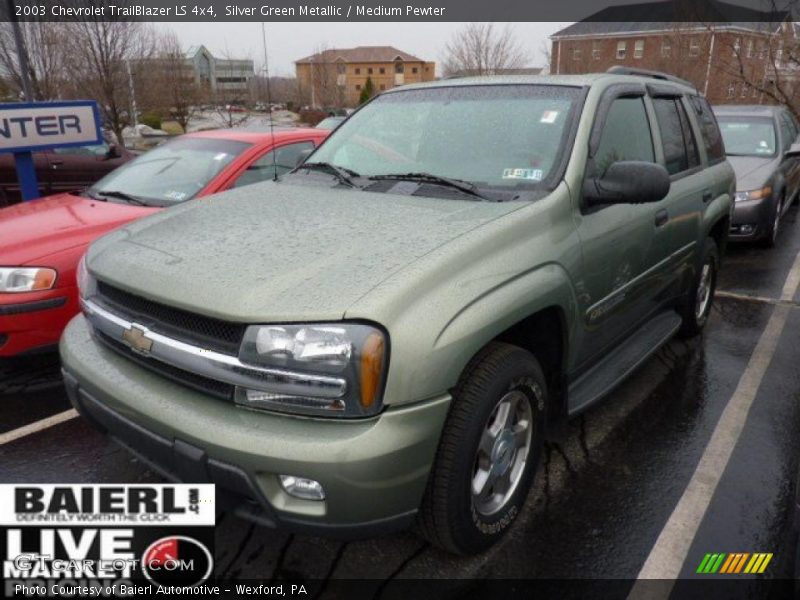 Silver Green Metallic / Medium Pewter 2003 Chevrolet TrailBlazer LS 4x4