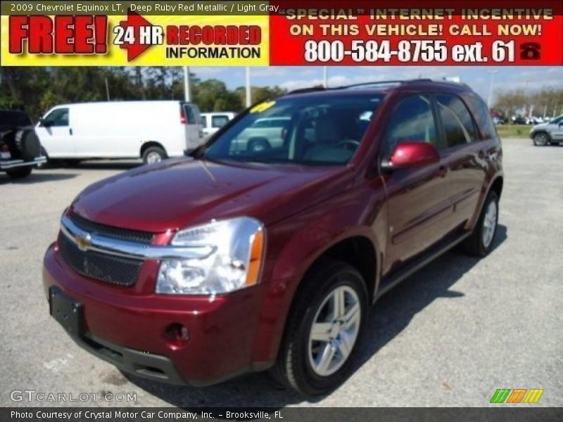 Deep Ruby Red Metallic / Light Gray 2009 Chevrolet Equinox LT