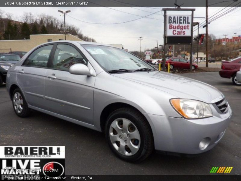 Clear Silver / Gray 2004 Kia Spectra LX Sedan