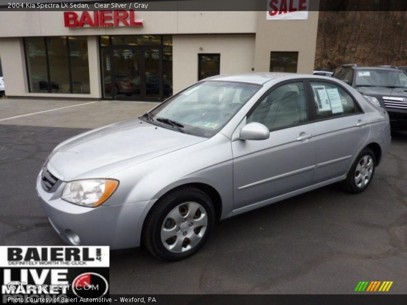 Clear Silver / Gray 2004 Kia Spectra LX Sedan