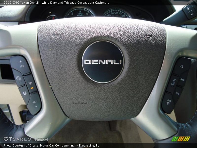 White Diamond Tricoat / Cocoa/Light Cashmere 2010 GMC Yukon Denali