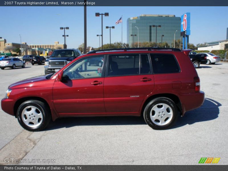 Maroon / Ivory Beige 2007 Toyota Highlander Limited