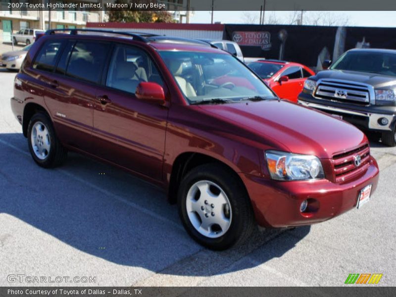 Maroon / Ivory Beige 2007 Toyota Highlander Limited