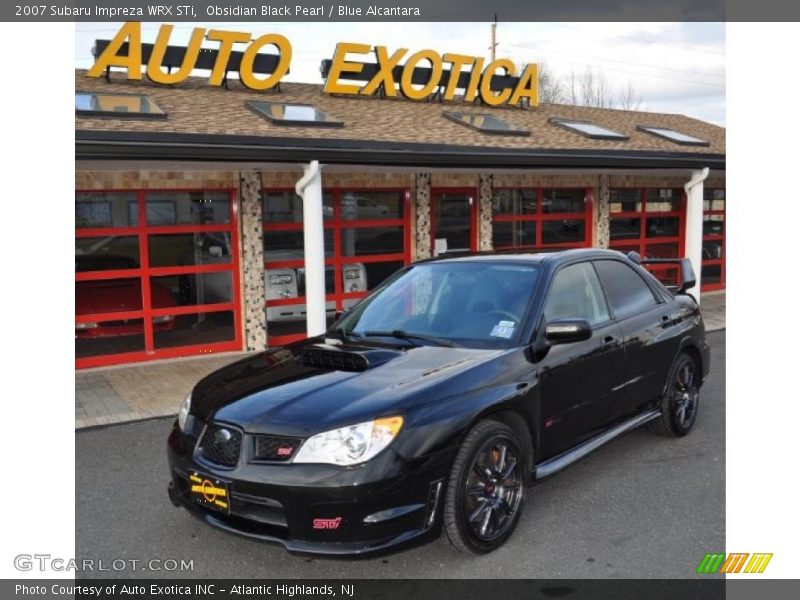 Obsidian Black Pearl / Blue Alcantara 2007 Subaru Impreza WRX STi