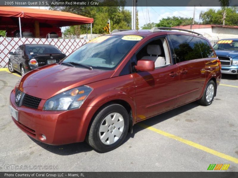 Autumn Red Metallic / Gray 2005 Nissan Quest 3.5 S