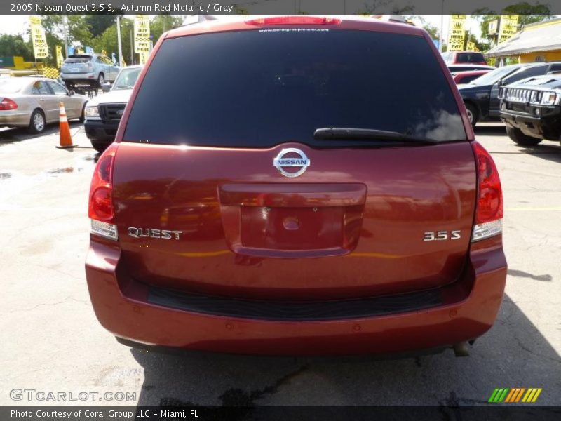 Autumn Red Metallic / Gray 2005 Nissan Quest 3.5 S