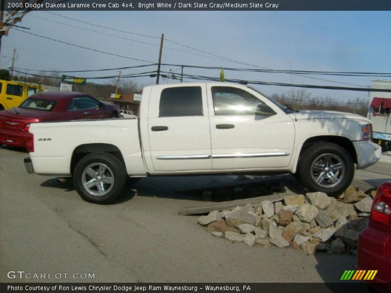 Bright White / Dark Slate Gray/Medium Slate Gray 2008 Dodge Dakota Laramie Crew Cab 4x4