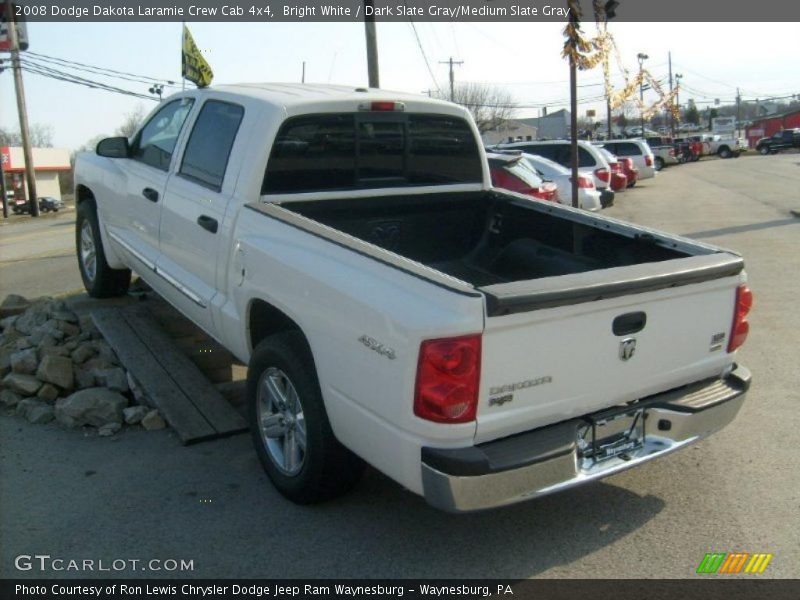 Bright White / Dark Slate Gray/Medium Slate Gray 2008 Dodge Dakota Laramie Crew Cab 4x4