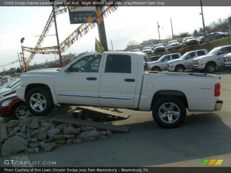 Bright White / Dark Slate Gray/Medium Slate Gray 2008 Dodge Dakota Laramie Crew Cab 4x4