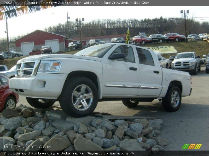 Bright White / Dark Slate Gray/Medium Slate Gray 2008 Dodge Dakota Laramie Crew Cab 4x4