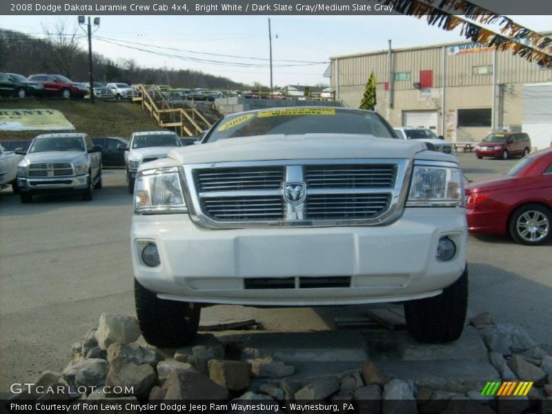 Bright White / Dark Slate Gray/Medium Slate Gray 2008 Dodge Dakota Laramie Crew Cab 4x4