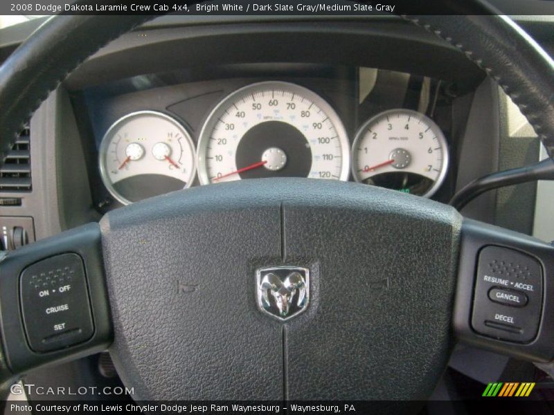 Bright White / Dark Slate Gray/Medium Slate Gray 2008 Dodge Dakota Laramie Crew Cab 4x4