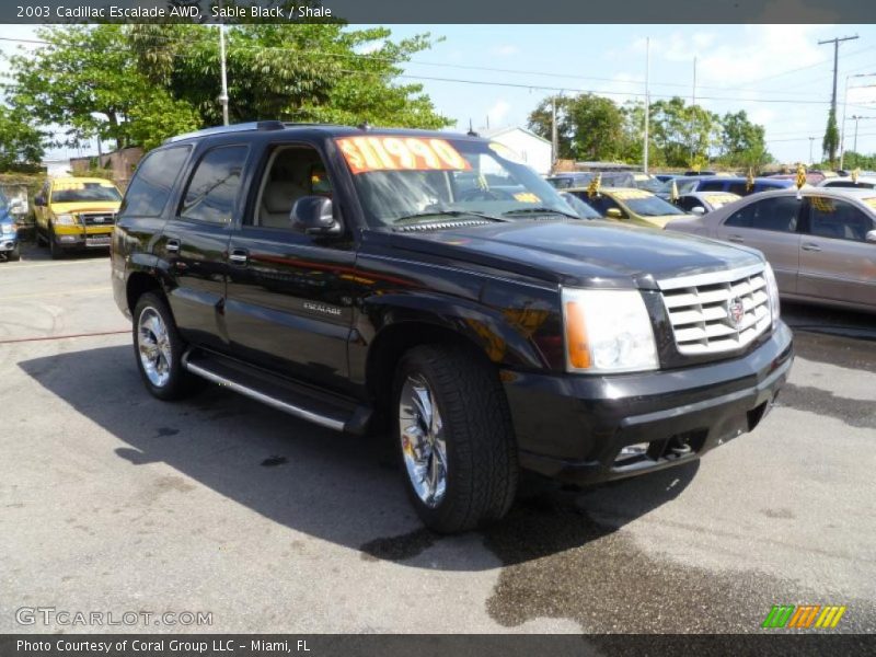 Sable Black / Shale 2003 Cadillac Escalade AWD