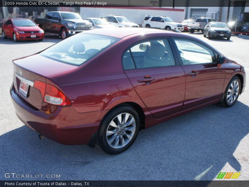 Tango Red Pearl / Beige 2009 Honda Civic EX-L Sedan