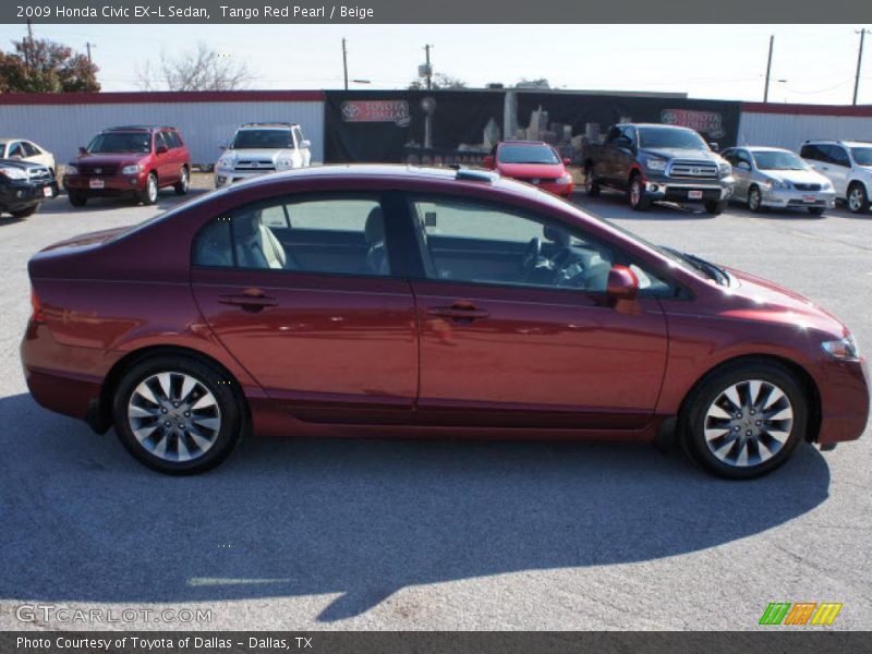Tango Red Pearl / Beige 2009 Honda Civic EX-L Sedan