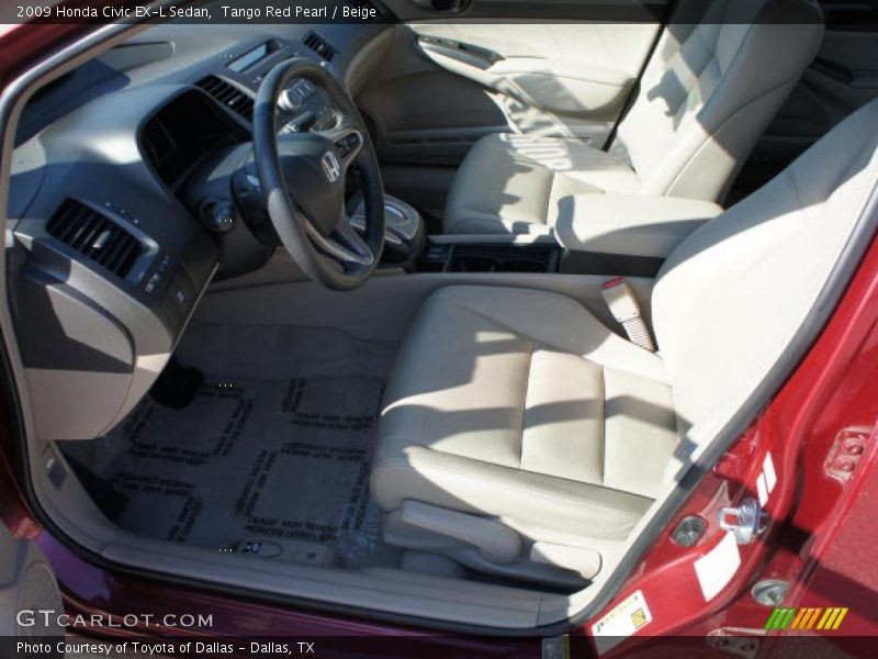 Tango Red Pearl / Beige 2009 Honda Civic EX-L Sedan