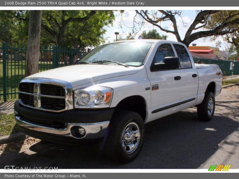 Bright White / Medium Slate Gray 2008 Dodge Ram 2500 TRX4 Quad Cab 4x4