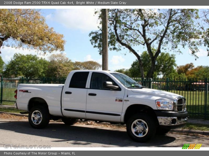 Bright White / Medium Slate Gray 2008 Dodge Ram 2500 TRX4 Quad Cab 4x4