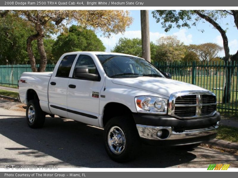 Bright White / Medium Slate Gray 2008 Dodge Ram 2500 TRX4 Quad Cab 4x4