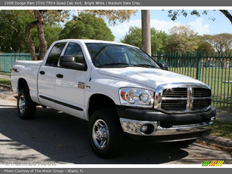Bright White / Medium Slate Gray 2008 Dodge Ram 2500 TRX4 Quad Cab 4x4