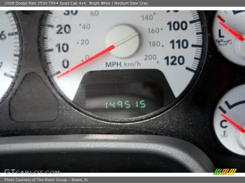 Bright White / Medium Slate Gray 2008 Dodge Ram 2500 TRX4 Quad Cab 4x4