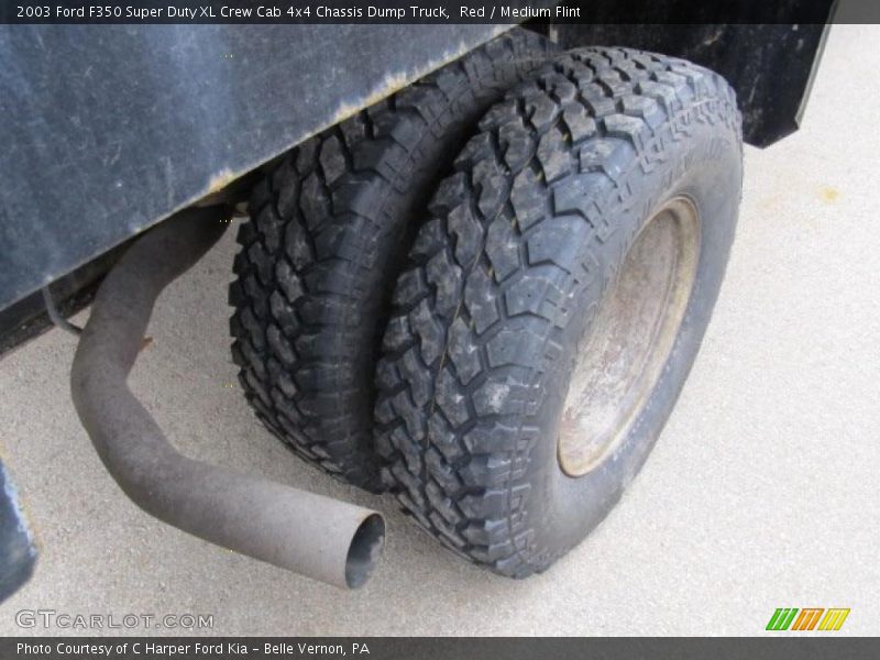 Red / Medium Flint 2003 Ford F350 Super Duty XL Crew Cab 4x4 Chassis Dump Truck