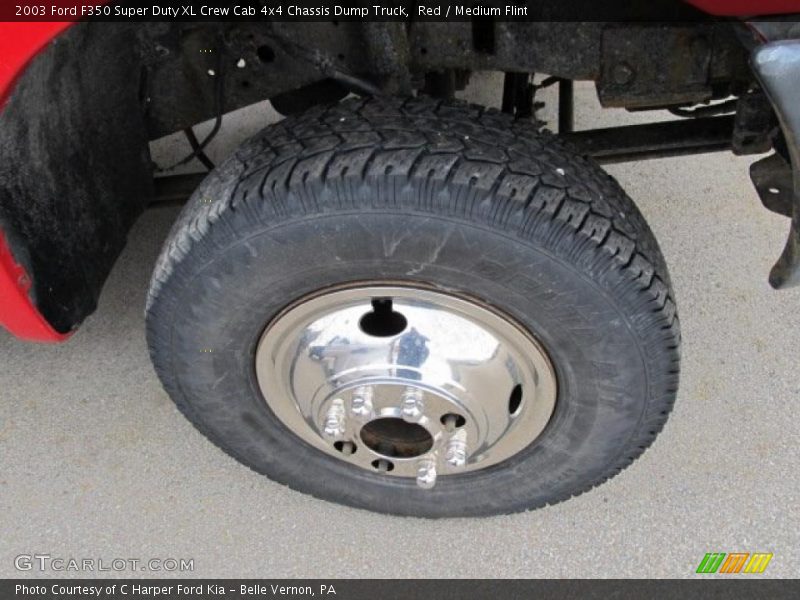 Red / Medium Flint 2003 Ford F350 Super Duty XL Crew Cab 4x4 Chassis Dump Truck