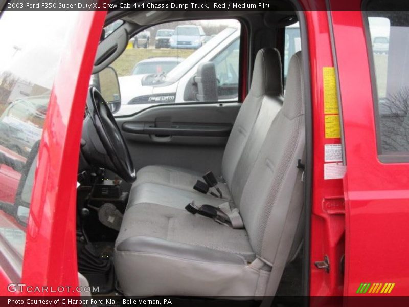  2003 F350 Super Duty XL Crew Cab 4x4 Chassis Dump Truck Medium Flint Interior