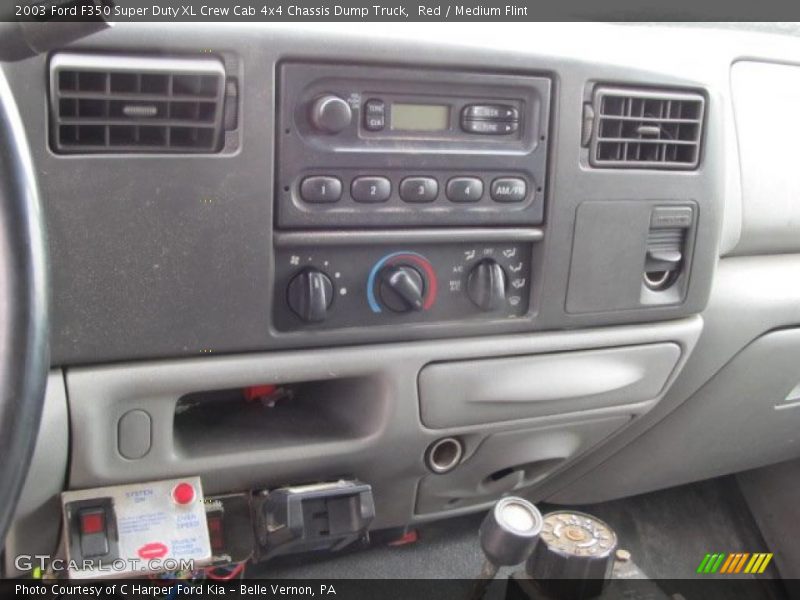 Red / Medium Flint 2003 Ford F350 Super Duty XL Crew Cab 4x4 Chassis Dump Truck