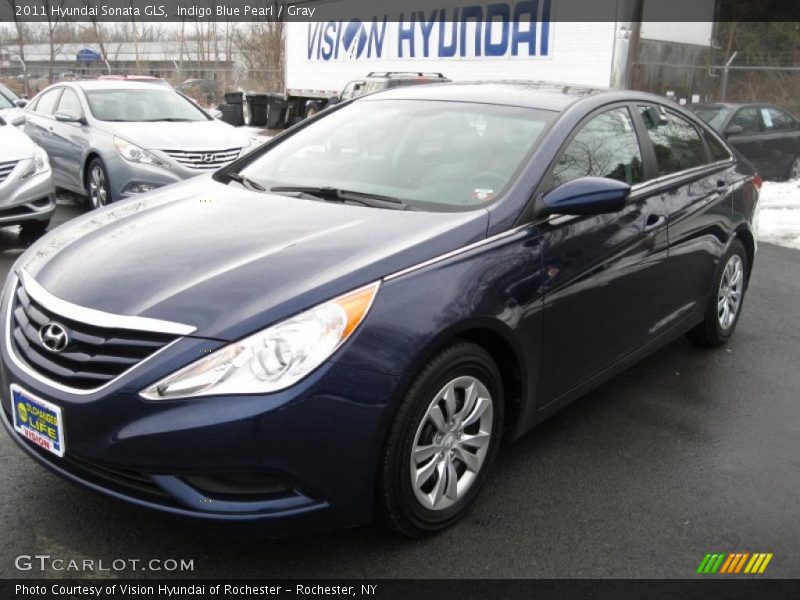 Indigo Blue Pearl / Gray 2011 Hyundai Sonata GLS