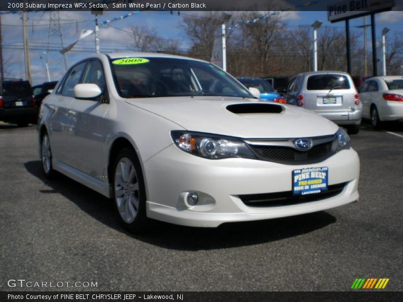 Satin White Pearl / Carbon Black 2008 Subaru Impreza WRX Sedan
