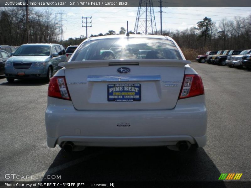 Satin White Pearl / Carbon Black 2008 Subaru Impreza WRX Sedan