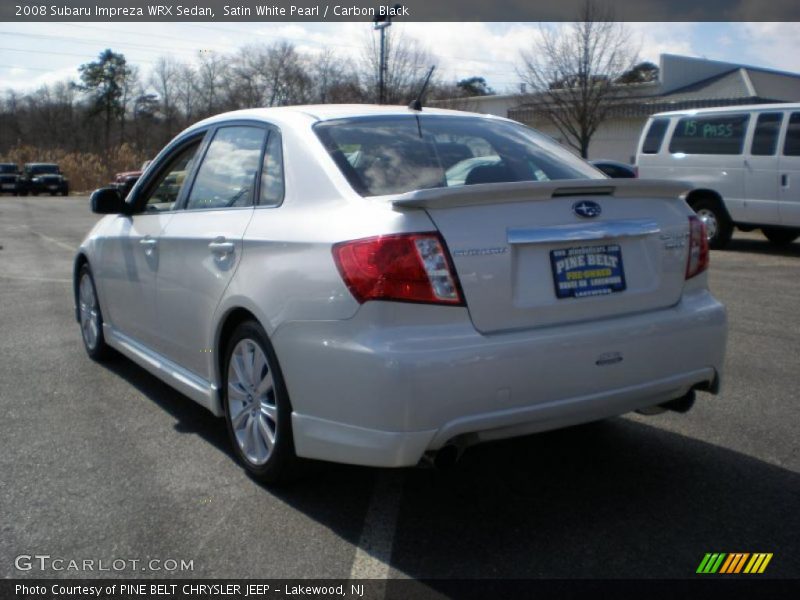 Satin White Pearl / Carbon Black 2008 Subaru Impreza WRX Sedan