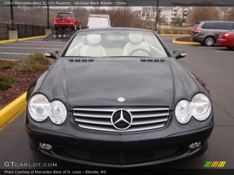 Obsidian Black Metallic / Stone 2003 Mercedes-Benz SL 500 Roadster