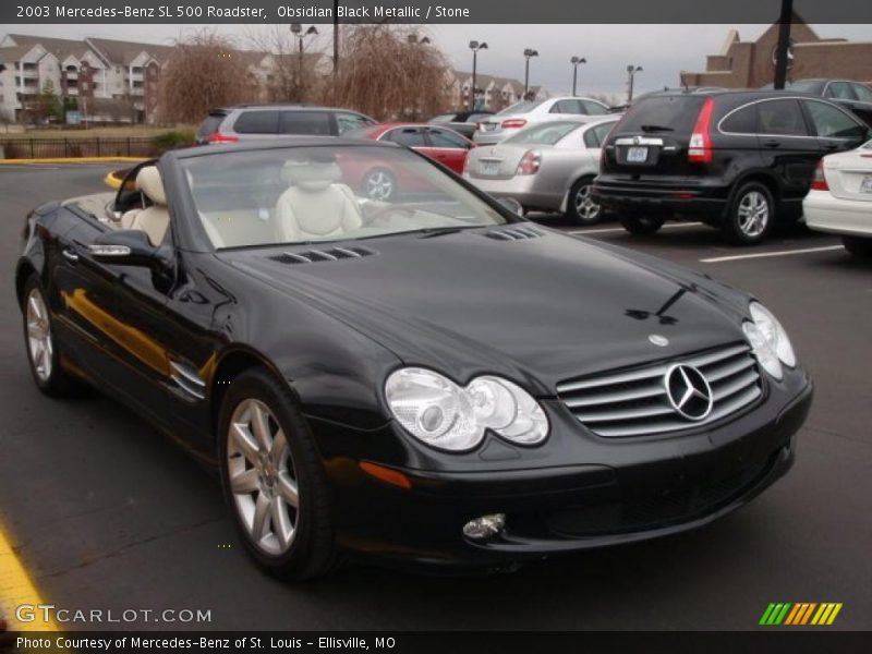 Obsidian Black Metallic / Stone 2003 Mercedes-Benz SL 500 Roadster