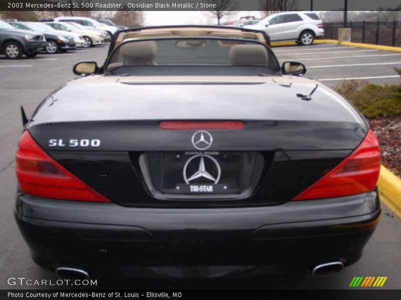 Obsidian Black Metallic / Stone 2003 Mercedes-Benz SL 500 Roadster